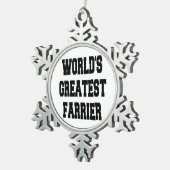 Weltbest Farrier Schneeflocken Zinn-Ornament (Rechts)