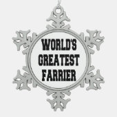 Weltbest Farrier Schneeflocken Zinn-Ornament (Vorderseite)