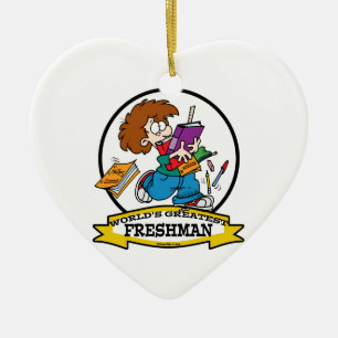 WELTBEST FRESHMAN BOY CARTOON KERAMIK ORNAMENT