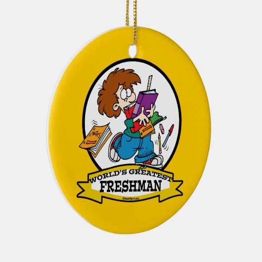 WELTBEST FRESHMAN BOY CARTOON KERAMIKORNAMENT (Rechts)