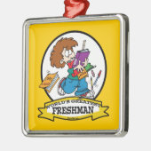 WELTBEST FRESHMAN BOY CARTOON SILBERNES ORNAMENT (Links)