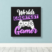 Weltbest Gamer Canvas Print Leinwanddruck (Insitu (Holzboden))