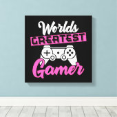 Weltbest Gamer Canvas Print Leinwanddruck (Insitu (Holzboden))