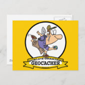 WELTBEST GEOCACHER MÄNNER CARTOON POSTKARTE (Vorne/Hinten)
