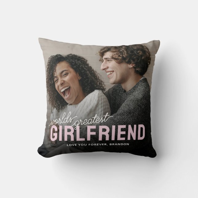 Weltbest Girlfriend-Foto Kissen (Vorderseite)
