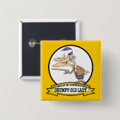 WELTBEST GRUMPY ALD LADY CARTOON BUTTON (Vorne & Hinten)