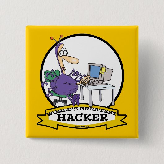 WELTBEST HACKER CARTOON BUTTON (Vorderseite)