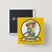 WELTBEST HOARDER FRAUEN CARTOON BUTTON (Vorne & Hinten)