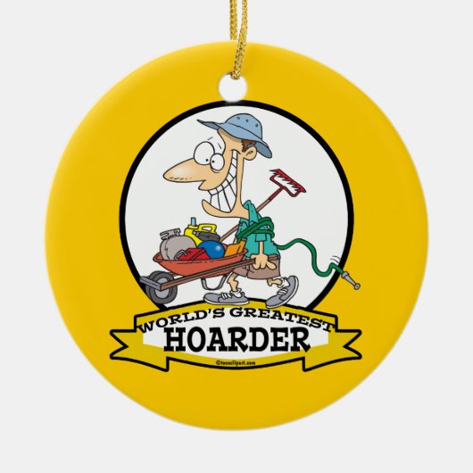 WELTBEST HOARDER MÄNNER CARTOON KERAMIKORNAMENT (Vorne)
