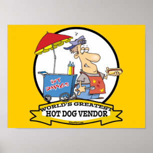 WELTBEST HOT HUND VENDOR MÄNNER CARTOON POSTER