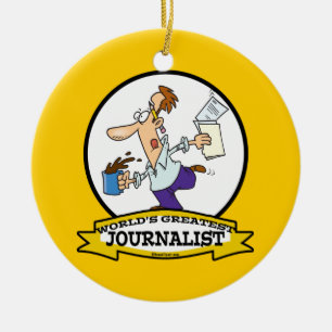 WELTBEST JOURNALIST II MÄNNER CARTOON KERAMIK ORNAMENT