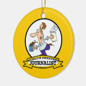 WELTBEST JOURNALIST II MÄNNER CARTOON KERAMIK ORNAMENT (Links)