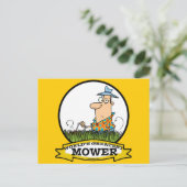WELTBEST LAWN MOWER MEN CARTOON POSTKARTE (Stehend Vorderseite)