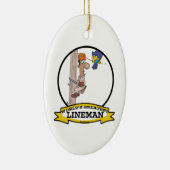 WELTBEST LINEMAN MEN CARTOON KERAMIKORNAMENT (Rechts)