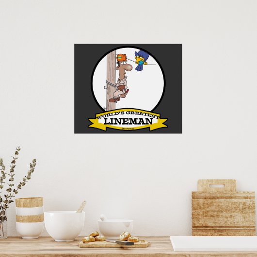 WELTBEST LINEMAN MEN CARTOON POSTER (Küche)