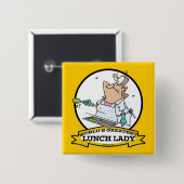 WELTBEST LUNCH LADY CARTOON BUTTON (Vorne & Hinten)