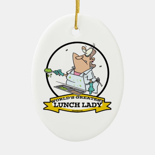 WELTBEST LUNCH LADY CARTOON KERAMIK ORNAMENT (Vorne)