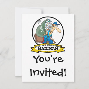 WELTBEST MAILMAN MÄNNER CARTOON EINLADUNG