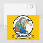 WELTBEST MAILMAN MÄNNER CARTOON POSTKARTE (Vorne/Hinten)