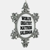 Weltbest Matress Salesman Schneeflocken Zinn-Ornament (Links)