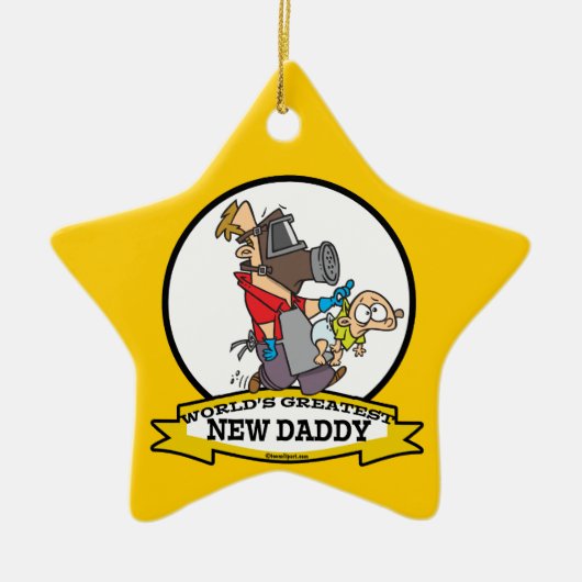 WELTBEST NEUER DADDY MEN CARTOON KERAMIK ORNAMENT (Vorne)