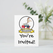 WELTBEST PARAMEDIC MÄNNER CARTOON EINLADUNG (Stehend Vorderseite)