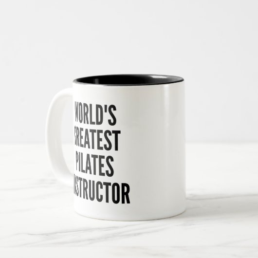 Weltbest Pilates Instructor Zweifarbige Tasse (Vorderseite Links)