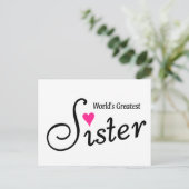 weltbest Sister Postkarte (Stehend Vorderseite)