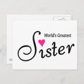 weltbest Sister Postkarte (Vorne/Hinten)