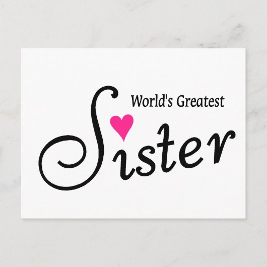 weltbest Sister Postkarte (Vorderseite)