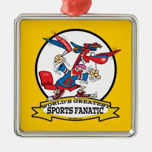 WELTBEST SPORTS FANATIC MENS CARTOON SILBERNES ORNAMENT
