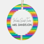 Weltbest Teacher Rainbow Crayons School Keramik Ornament (Links)