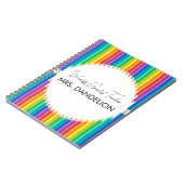 Weltbest Teacher Rainbow Crayons School Notizblock (Linke Seite)