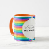 Weltbest Teacher Rainbow Crayons School Tasse (Vorderseite Links)