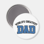 Weltbest Vater Magnet Kariert (Vorderseite/Rückseite)