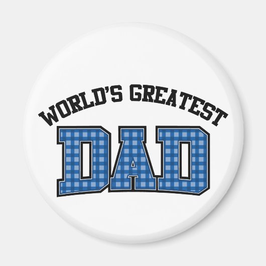 Weltbest Vater Magnet Kariert (Vorne)