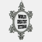 Weltbest Veteran Schneeflocken Zinn-Ornament (Links)