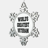 Weltbest Veteran Schneeflocken Zinn-Ornament (Rechts)