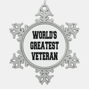 Weltbest Veteran Schneeflocken Zinn-Ornament