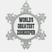 Weltbest Zookeeper Schneeflocken Zinn-Ornament (Vorderseite)