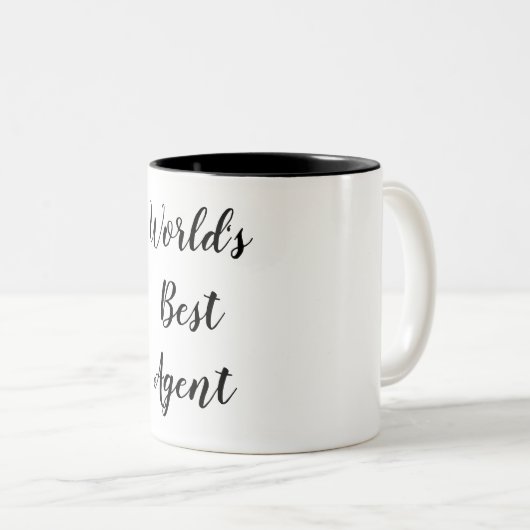 Weltbeste Agent-Tasse Zweifarbige Tasse (VorderseiteRechts)