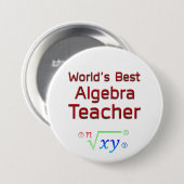 Weltbeste Algebra-Lehrerin mit Formel Button (Vorne & Hinten)