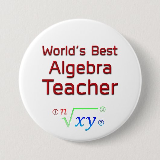 Weltbeste Algebra-Lehrerin mit Formel Button (Vorderseite)