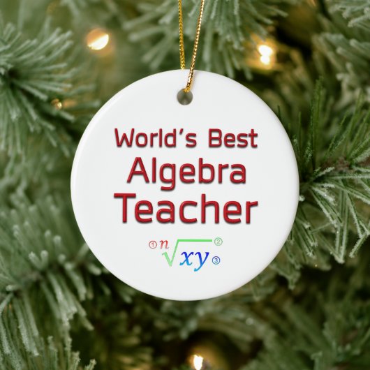 Weltbeste Algebra-Lehrerin mit Formel Custom Keramik Ornament (Baum)