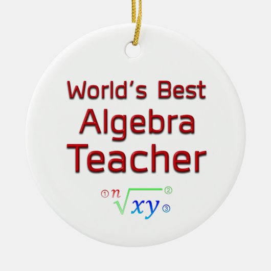 Weltbeste Algebra-Lehrerin mit Formel Custom Keramik Ornament (Vorne)