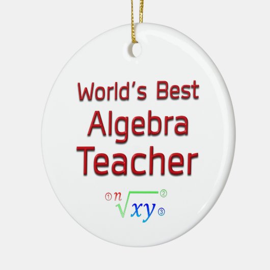 Weltbeste Algebra-Lehrerin mit Formel Custom Keramik Ornament (Links)