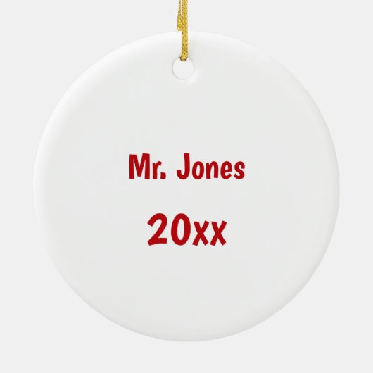 Weltbeste Algebra-Lehrerin mit Formel Custom Keramik Ornament (Hinten)