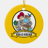WELTBESTE ARBEIT BEI ZUHAUSE MAMA FRAUEN CARTOON KERAMIK ORNAMENT (Vorne)