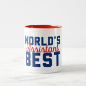 Weltbeste Assistentin Personalisiert mit Namen Zweifarbige Tasse (Mittel)