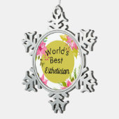 Weltbeste Ästhetikerschmuck Schneeflocken Zinn-Ornament (Rechts)